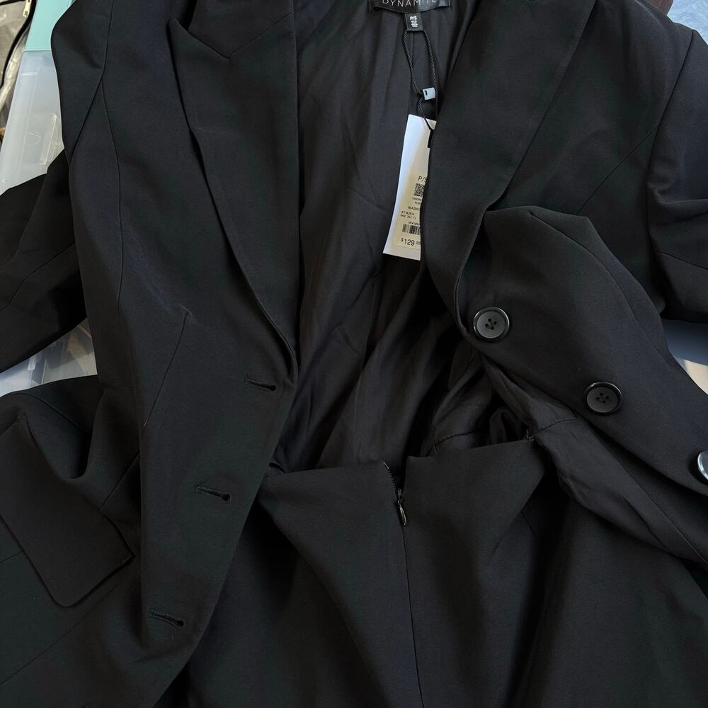Dynamite Hailee Blazer Romper Mini Dress Black Small NWT - Picture 8 of 12